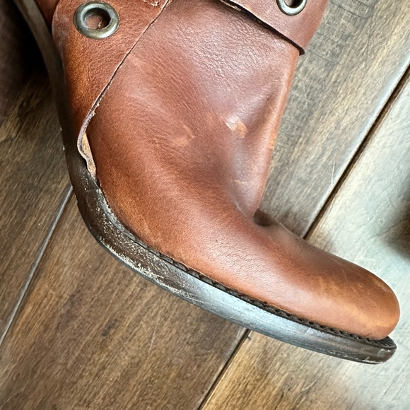 GORGEOUS ITALIAN MADE TAN HARNESS ENGINEER BOOTS - Picture 4 of 10
